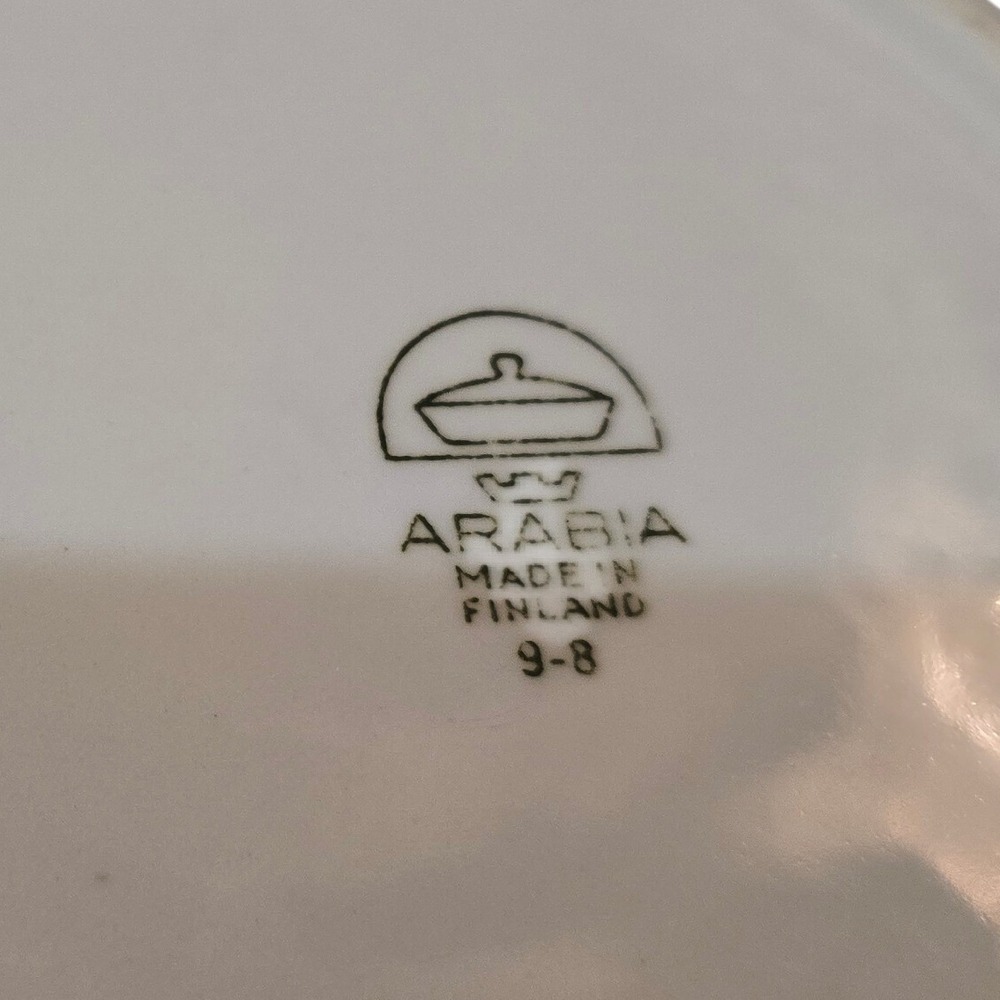 Arabia of Finland White Ceramic Nesting Bowls Set of 2 circa 1949-1964 - Picture 6 of 10